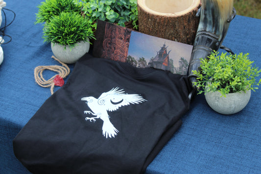 Norse Raven - Pocket - Premium Heavy Tee • By Midgard Dweller