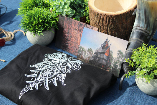 Odin Godmask  - Centre - Premium Heavy Tee • By Einarr's Journey
